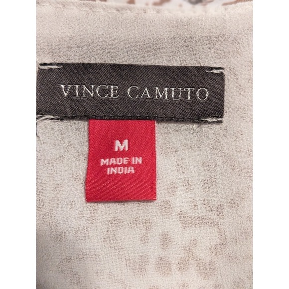 Vince Camuto Animal Print Tank Top Sleeveless Ruffle Strap Casual Medium NWT $59 - Picture 6 of 11